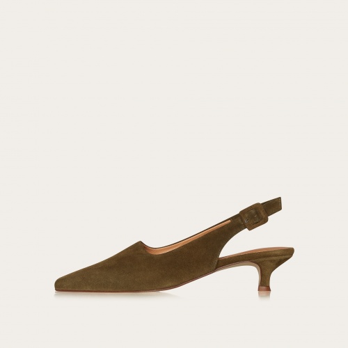 Viva Heels, olive suede #